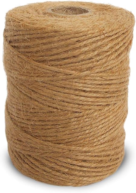 ANSIO Jute Twine, 500 ft Jute String 3 ply 2mm Thickness, Jute Rope for Decoration Garden Floristry DIY Arts Bundling Crafts & Wrapping - Brown