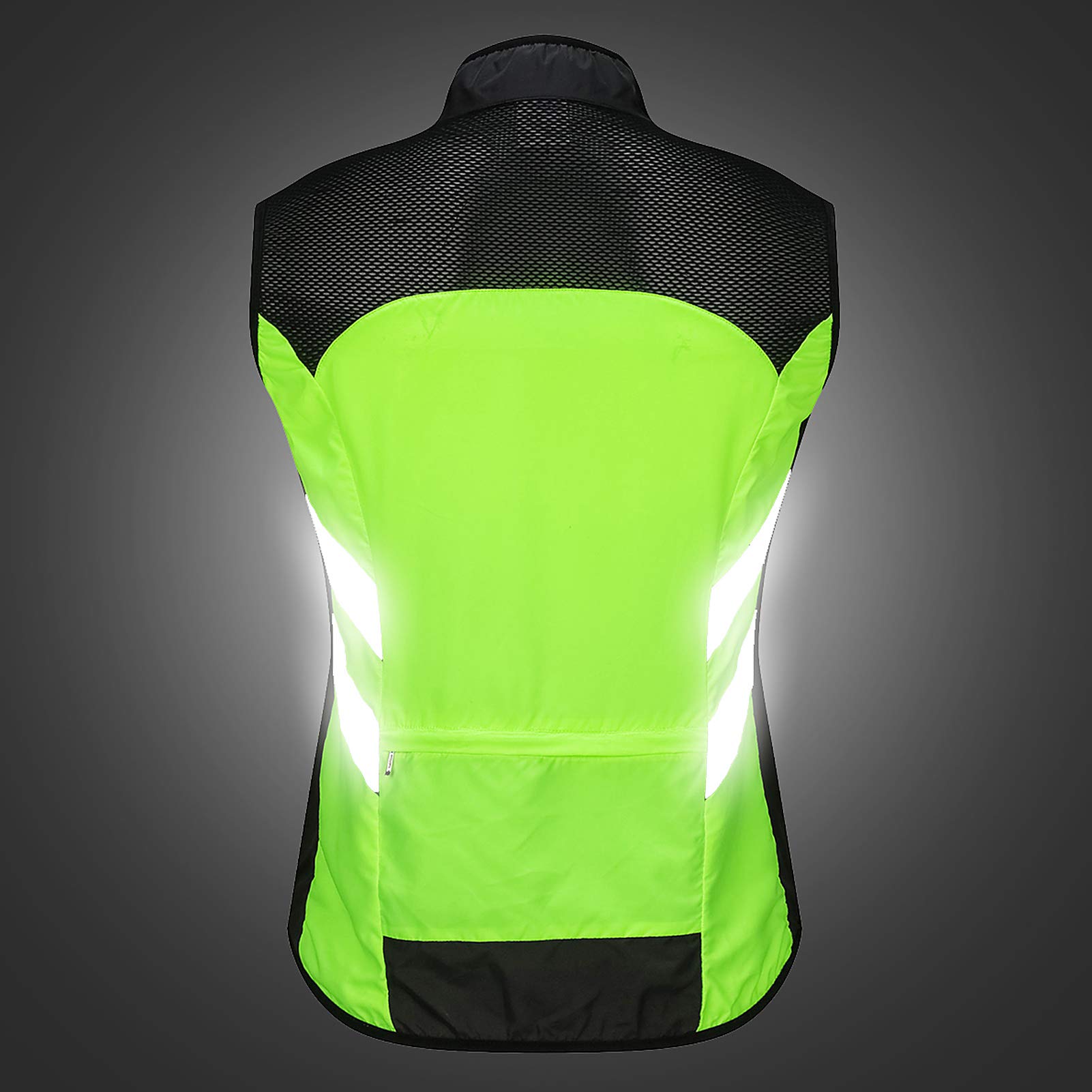 Lixada Gilet de Cyclisme à LED, Hommes cyclisme gilet pliable à séchage rapide respirant réfléchissant sport sécurité vélo gilet pour l'équitation course Jogging randonnée
