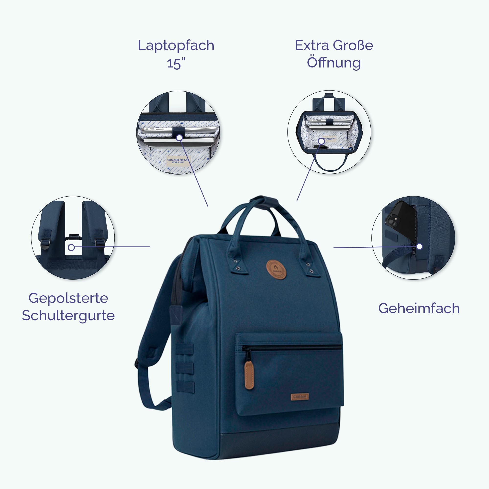 Cabaïa Wasserdichtes Rucksack - MOLLE-System und Trendiges Design für Männer und Frauen - Robustes Nylon – Bild 5
