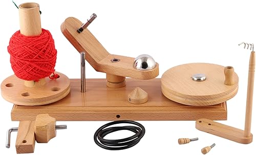 Miniatura 73 de Brainmart Winds - Bobinadora de bolas de hilo de madera y veloz de mesa, Winds de 8 a 12 onzas para manualidades de ganchillo y tejer, juego