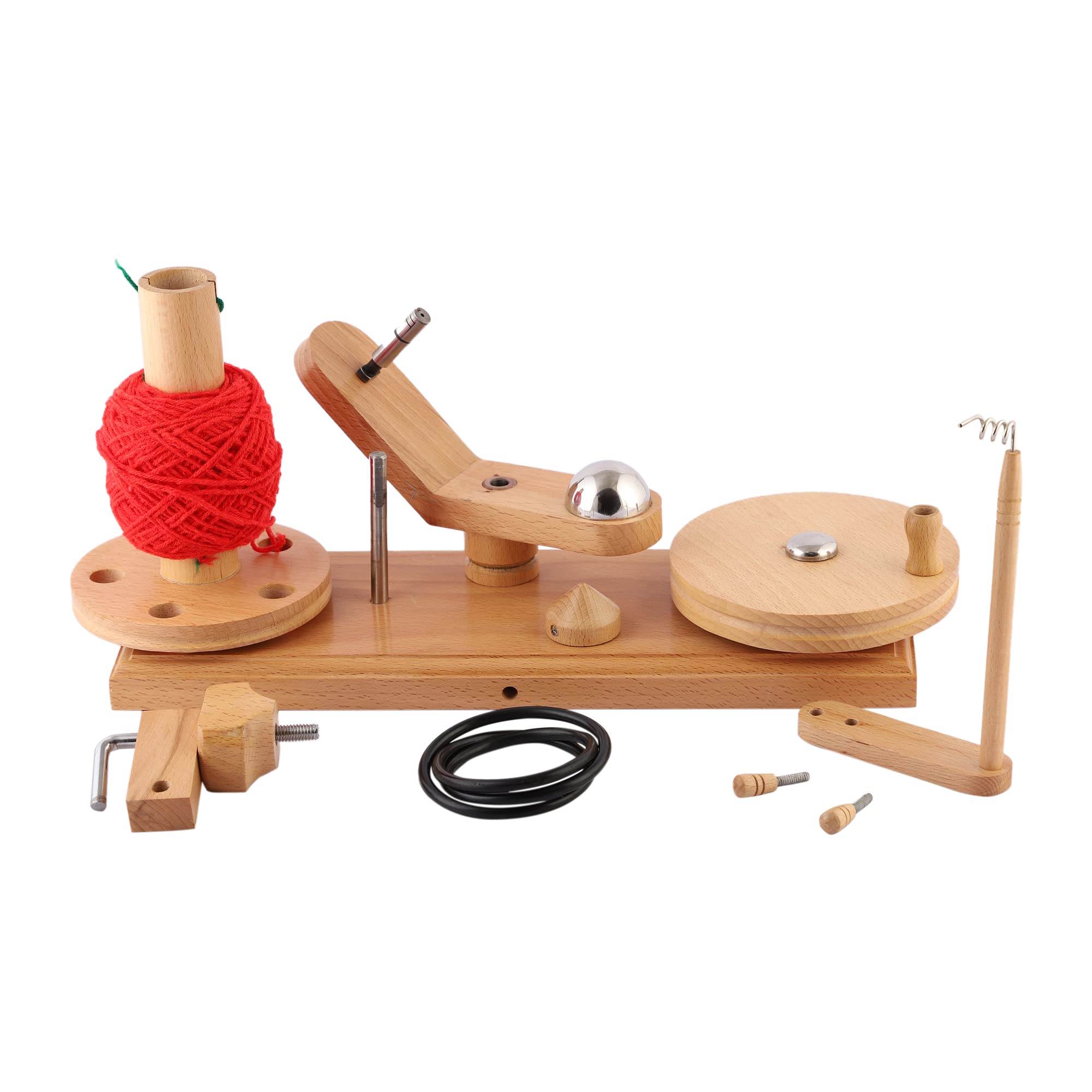 Avvolgitore a sfera in filato di legno azionato a mano e supporto per cordino per avvolgitore veloce in lana Swift Accessori per maglieria e uncinetto (Avvolgitore a sfera)