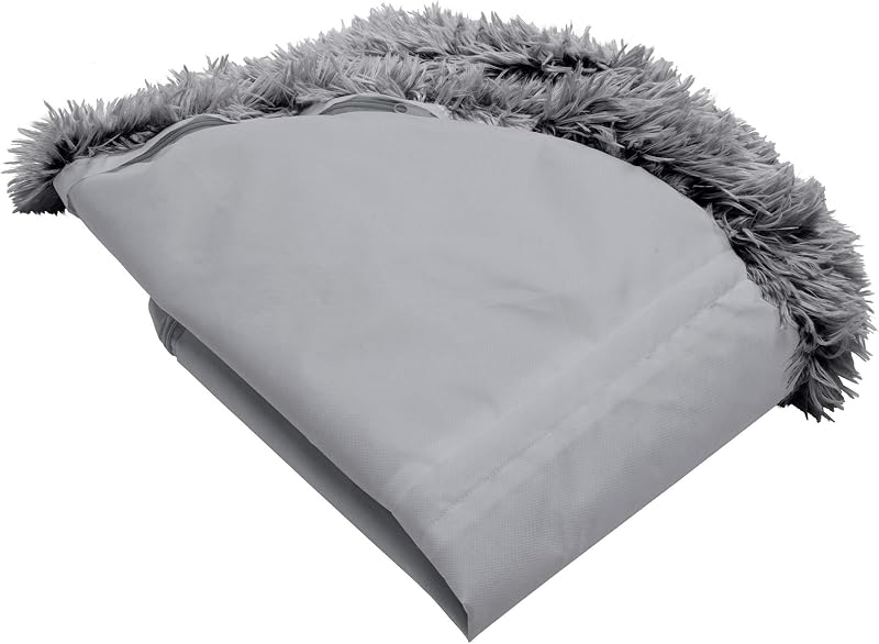 Capa para Cama Donut de Cães em Pelúcia de Pelo Longo Sintético Furhaven Cinza Grande