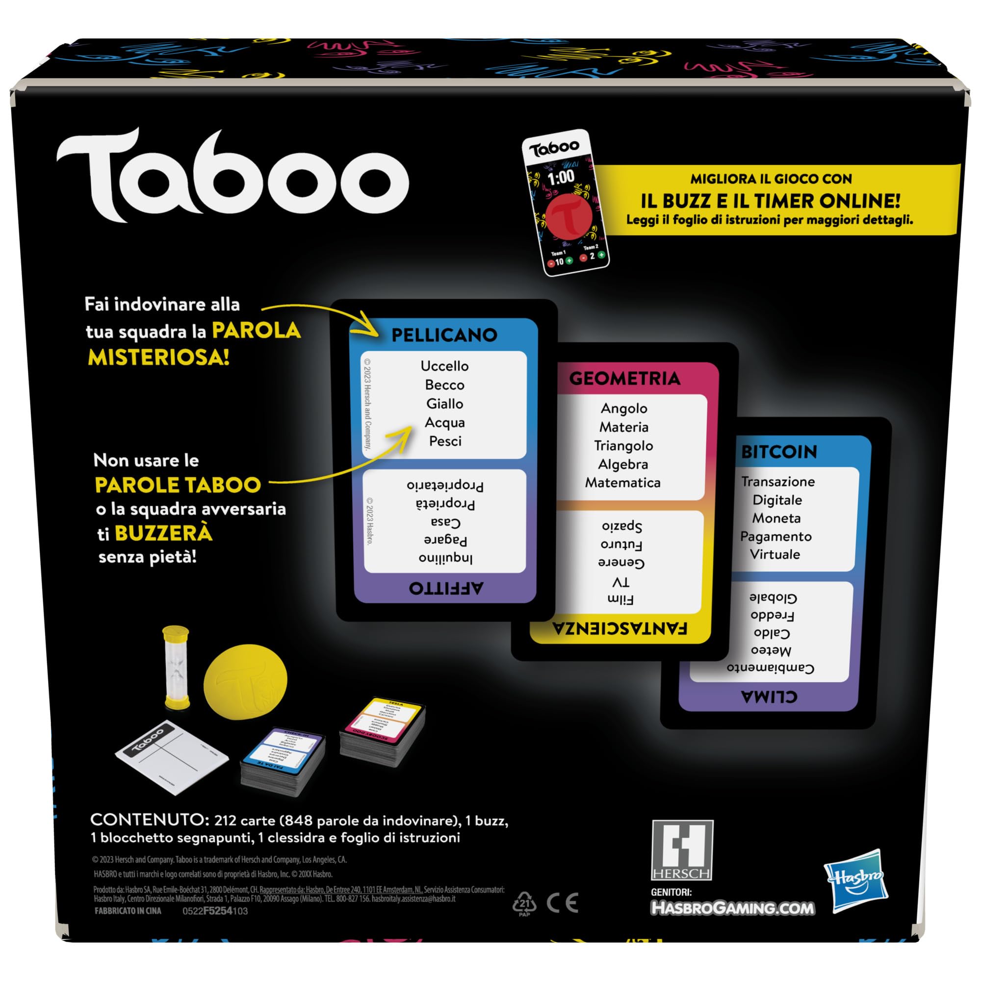 Hasbro Taboo clásico Juego de Mesa para Adultos y Adolescentes, Juego de Mesa para 4 o más Jugadores a Partir de 13 años