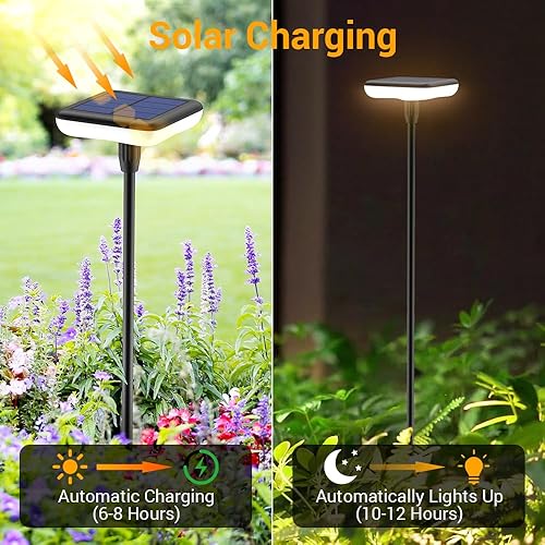 Miniatura 3 de Solar Lights Outdoor Garden 4 Pack Solar Pathway Light 31" Tall Solar Landscape Lights 34LM Bright Up to 12H IP65 Waterproof Auto OnOff for Walkway