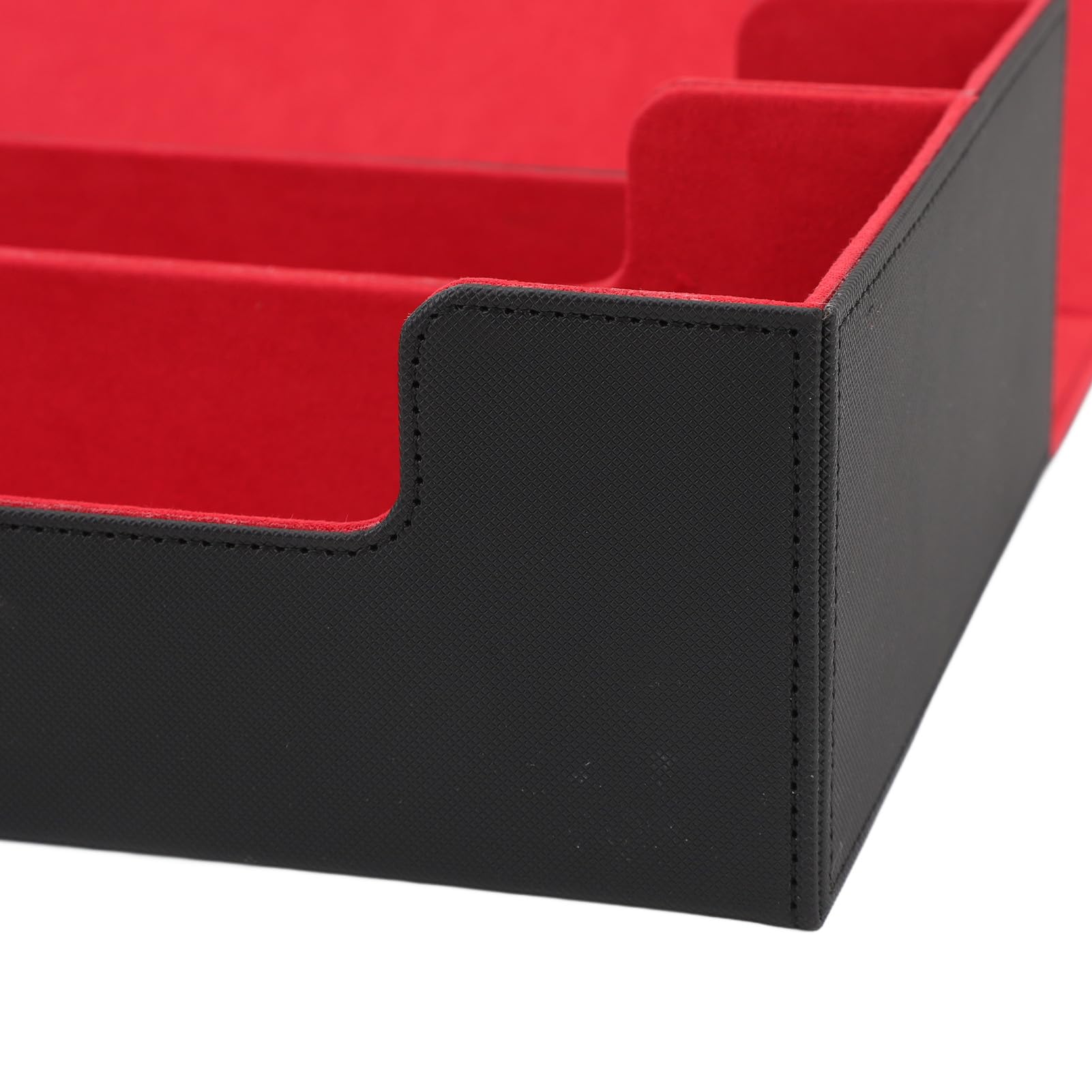 Alomejor Kartenaufbewahrungsbox aus PU-Leder mit Magnetverschluss, Kartenetui mit Großem Fassungsvermögen für über 550 Karten (Schwarz Rot)