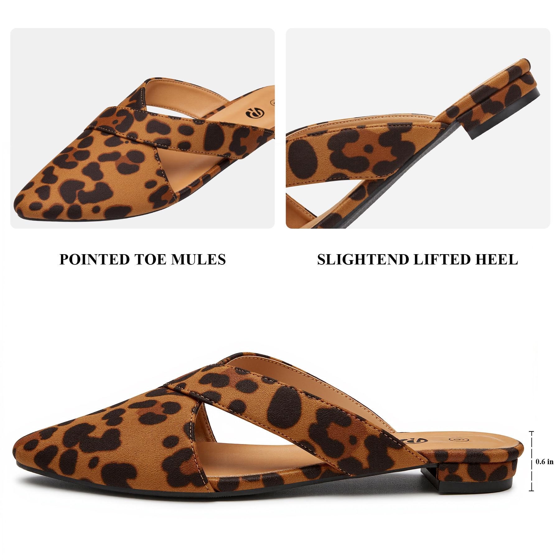 Rekayla Women’s Mules Closed Pointed Toe Backless Loafer Shoes for Women