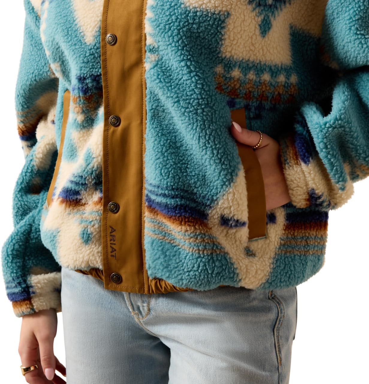 ARIAT womens Sherpa Blocked Jacket - Image 4