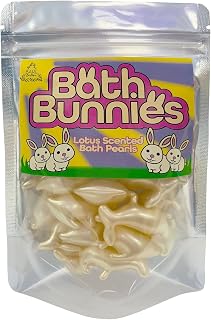Bath Bunnies. 15 Lotus Scented, Rabbit Shaped Bath Pearls. Ideal Stocking Filler, Advent Calendar Filler. Rabbit Themed Gift. Quirky Gift. Secret Santa Ideas.