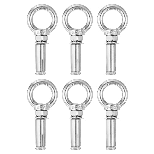 Miniatura 122 de uxcell Aro de elevación de la expansión, 5pcs M8x100mm 304 tornillo de expansión de acero inoxidable con anillo de ojo para pared de ladrillo