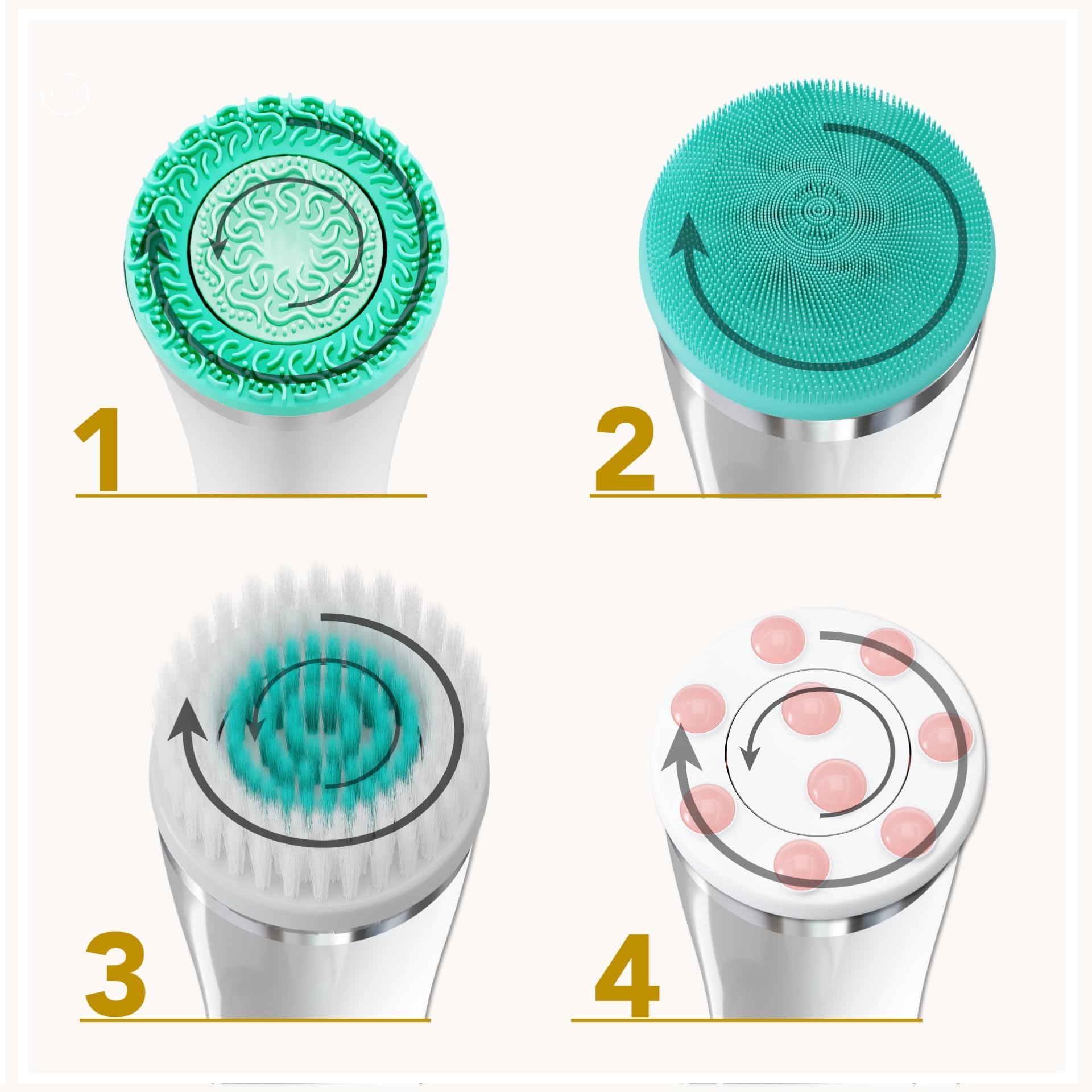 Lumineo Facial Cleansing Brush with Silicone Brush Heads, with Cleansing Gel for pores Peeling and Removing blackheads - Image 3