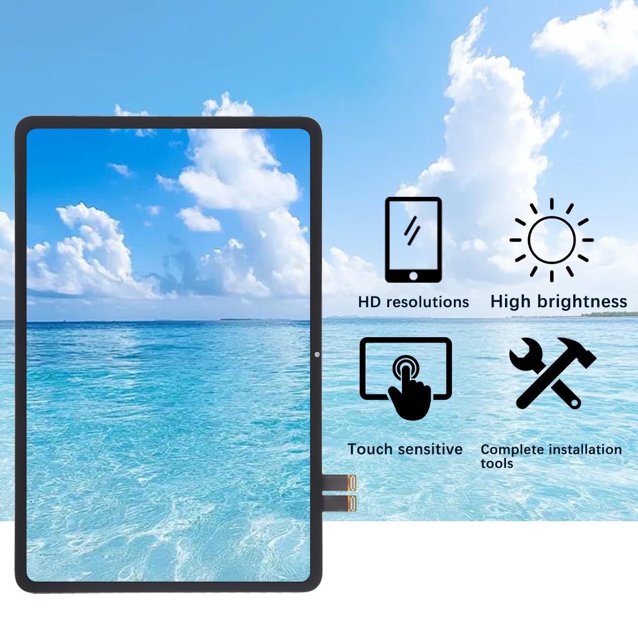 Écran pour Xiaomi Pad 6 23043RP34C 23043RP34G 23043RP34I | avec Kit de réparation，IPS LCD，Affichage HD，Remplacement d'écran
