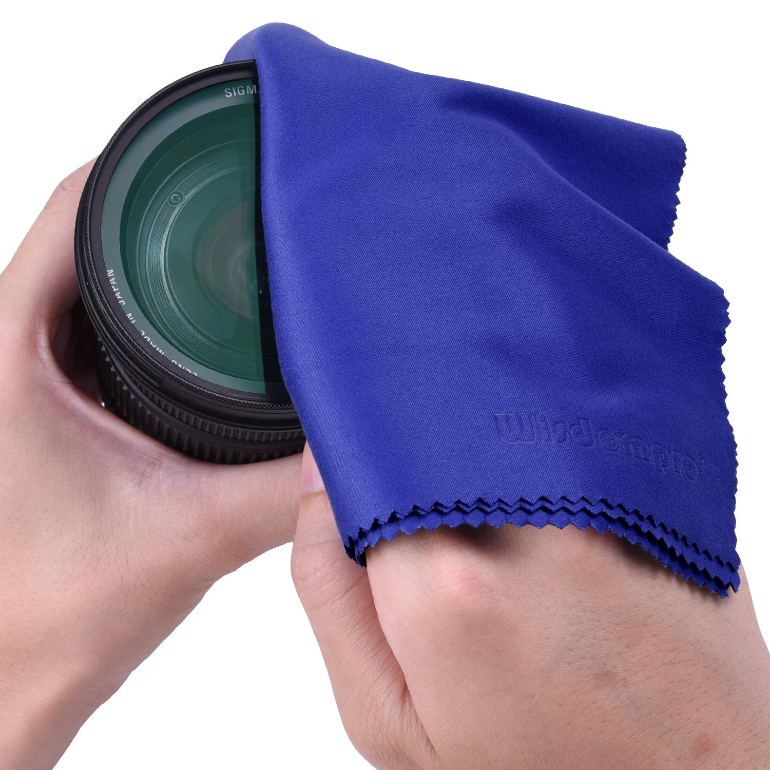 Wisdompro Panni In Microfibra 4 Pezzi 40,6 X 40,6 Cm Per La Pulizia Di Fotocamera Con Lente Ottica, Vetro, Schermi E Occhiali (16X16 Pollici Blu)