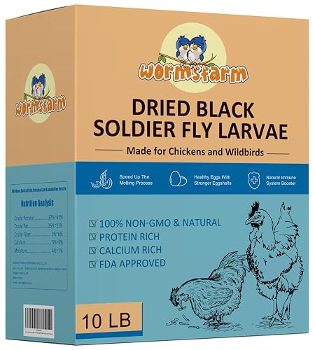 10lb Dried Black Soldier Fly Larvae for Chickens,More Ca Than Mealworms | Treats for wild birds,laying hens,blue birds