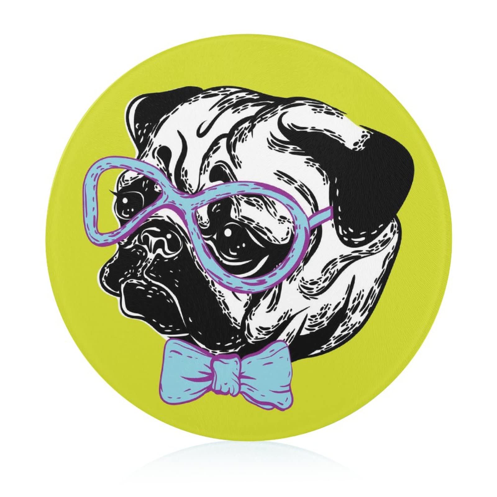 Planche en verre Chien 20 cm - Plateau décoratif premium haute résistance thermique