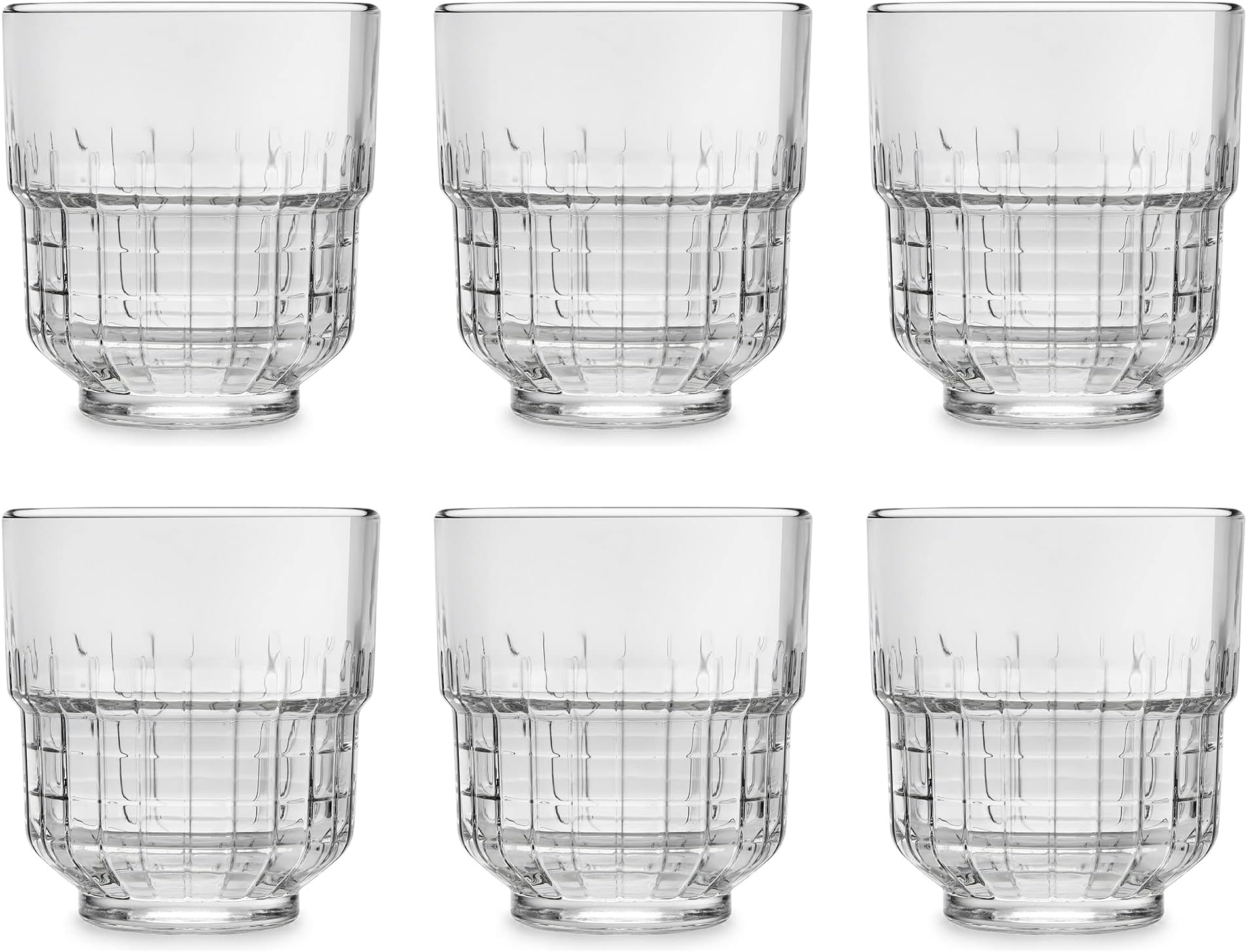 Libbey TarQ Drinking Glass 355 ml / 35.5 cl Set of 6 Stackable Dishwasher Safe