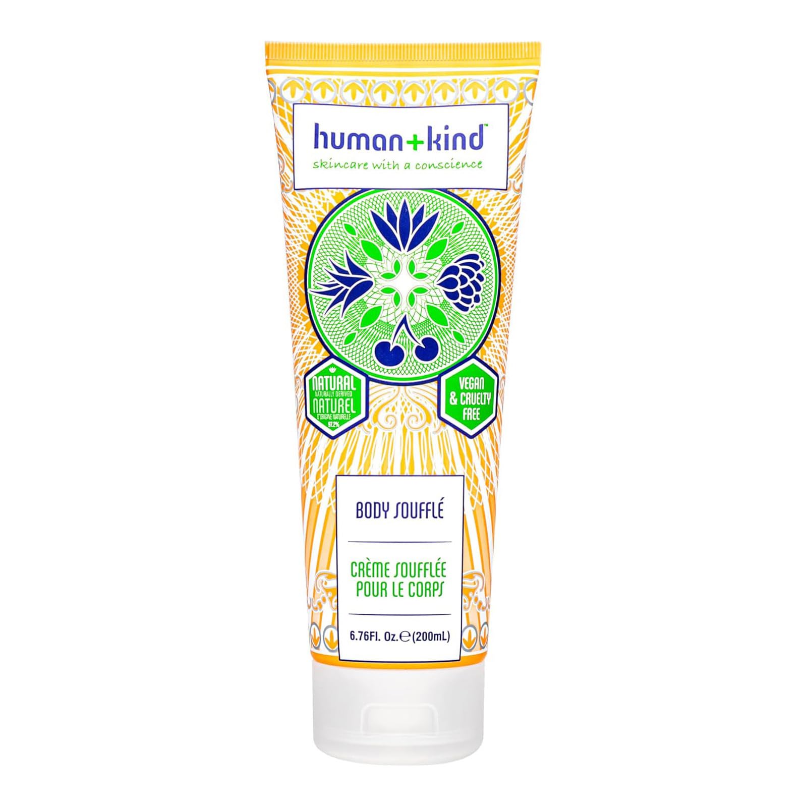 Human+Kind Body Souffle Tube, Lightly Whipped Cream Moisturizer, Heavenly, 6.76 Fl.Oz