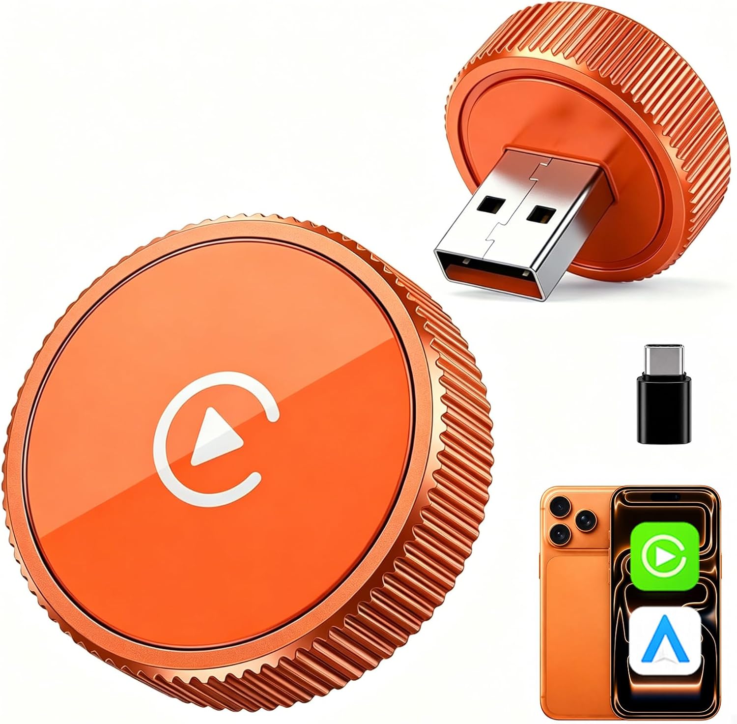 Wireless CarPlay Adapter & Android Auto Wireless Adapter, 2026 2-in-1 CarPlay Wireless Adapter for iPhone,Converts Factory Wired CarPlay/Android Auto to Wireless, USB/USB-C Dongle for Cars
