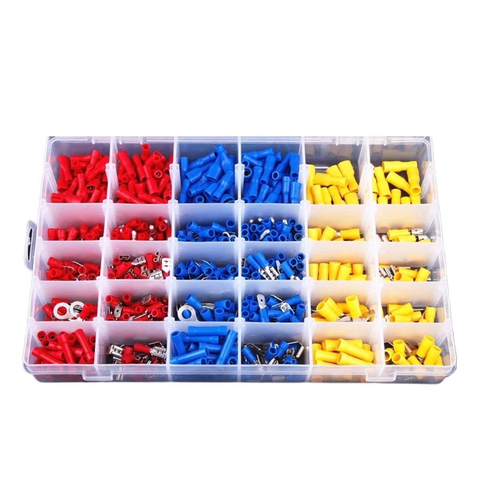 280/480/720PCS isolierte Kabelverbinder, elektrische Drähte, verschiedene Crimp-Anschlüsse, Spaten-Kolben-Ring-Gabel-Set, gerolltes Kit(480PCS)