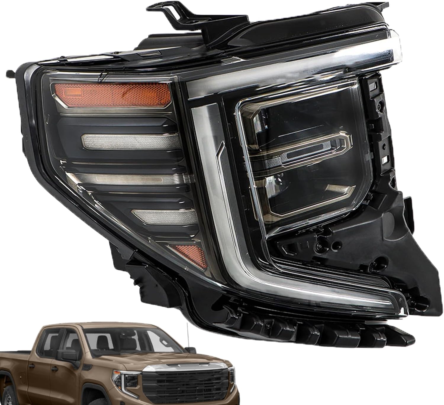 1 Pack Headlight Right Side Assembly Replacement for sierra 1500 2022-2024