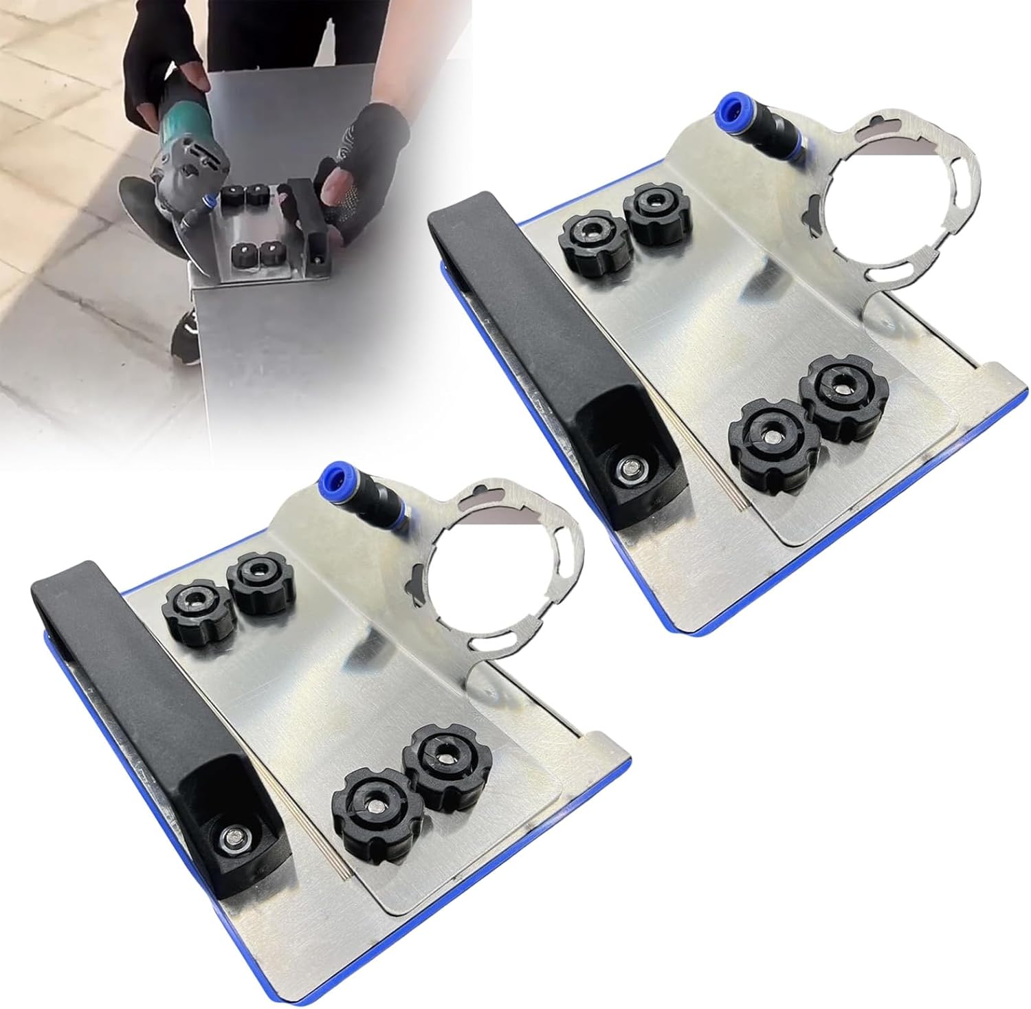Angle Grinder Stand for Tile 45° Chamfer Cutting, 45 Degree Angle Tile Chamfering Tool for Cutting, Stainless Steels Angle Grinder Stand Grinder Holder (2pcs)