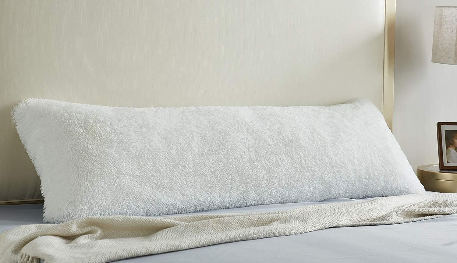 COIZA Body Pillow Cover, Big Plush Shaggy Luxury Ultra Soft, Zipper, Throw Body Pillow Cases (Dark Grey, 21 * 54inch) : Home & Kitchen