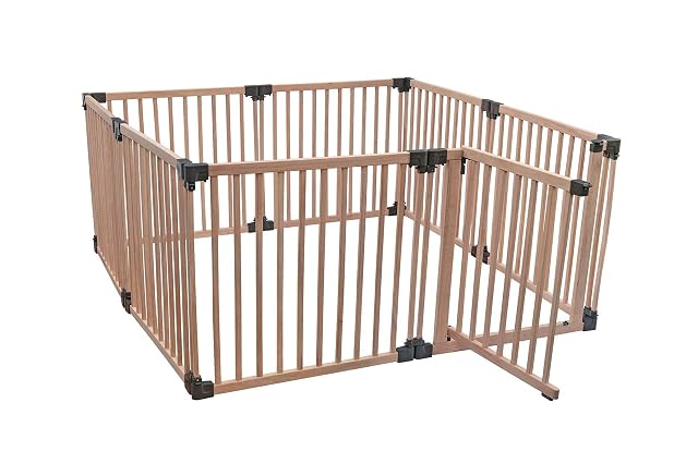 Foto 3 de 3 de Safetots Recinto para Mascotas y Parque de Entrenamiento para Cachorros, 160cm x 160cm, Madera Natural