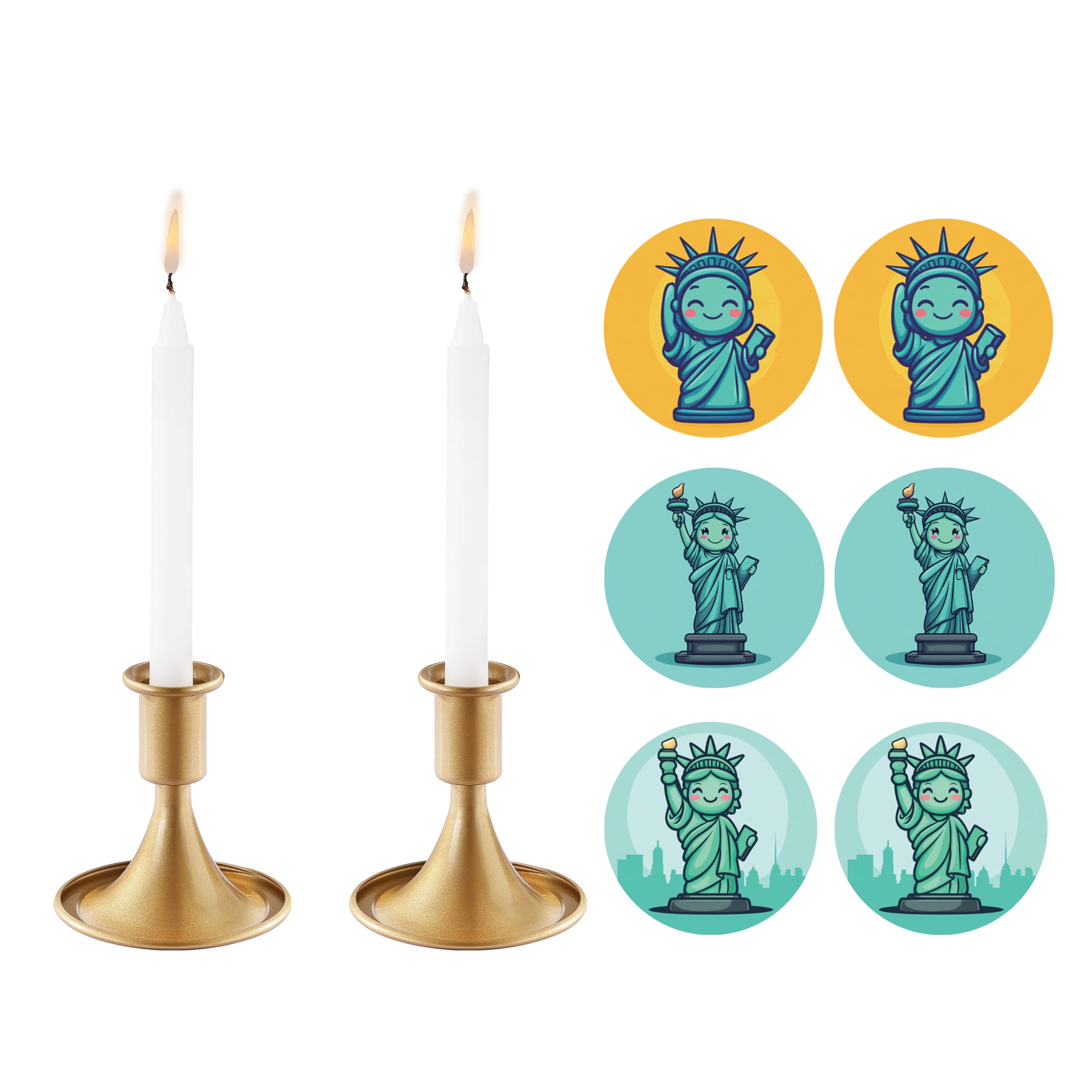 2PCS Candle Holder, OLULU Gold Taper Candle Holders Stand, Candlestick Holders for Table Centerpiece, Wedding, Party, Christmas or Home Decor (Eight