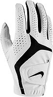 Nike Dura Feel X Right-Hand Golf Glove White/Black Medium/Large - Breathable, Flexible Grip for Optimal Performance