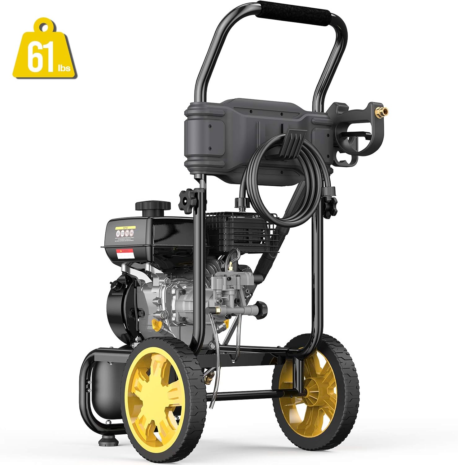 Tор Brаndѕ BLUBERY 3200PSI Gas Pressure Washer, 209CC 2.4GPM 6.5HP Power Washer, 25FT Hose&Soap Container, 5 Adjustable Nozzles, Cleaning for Concrete/ Driveway/Vinyl Fencing, CARB&EPA CERT, GSW01A