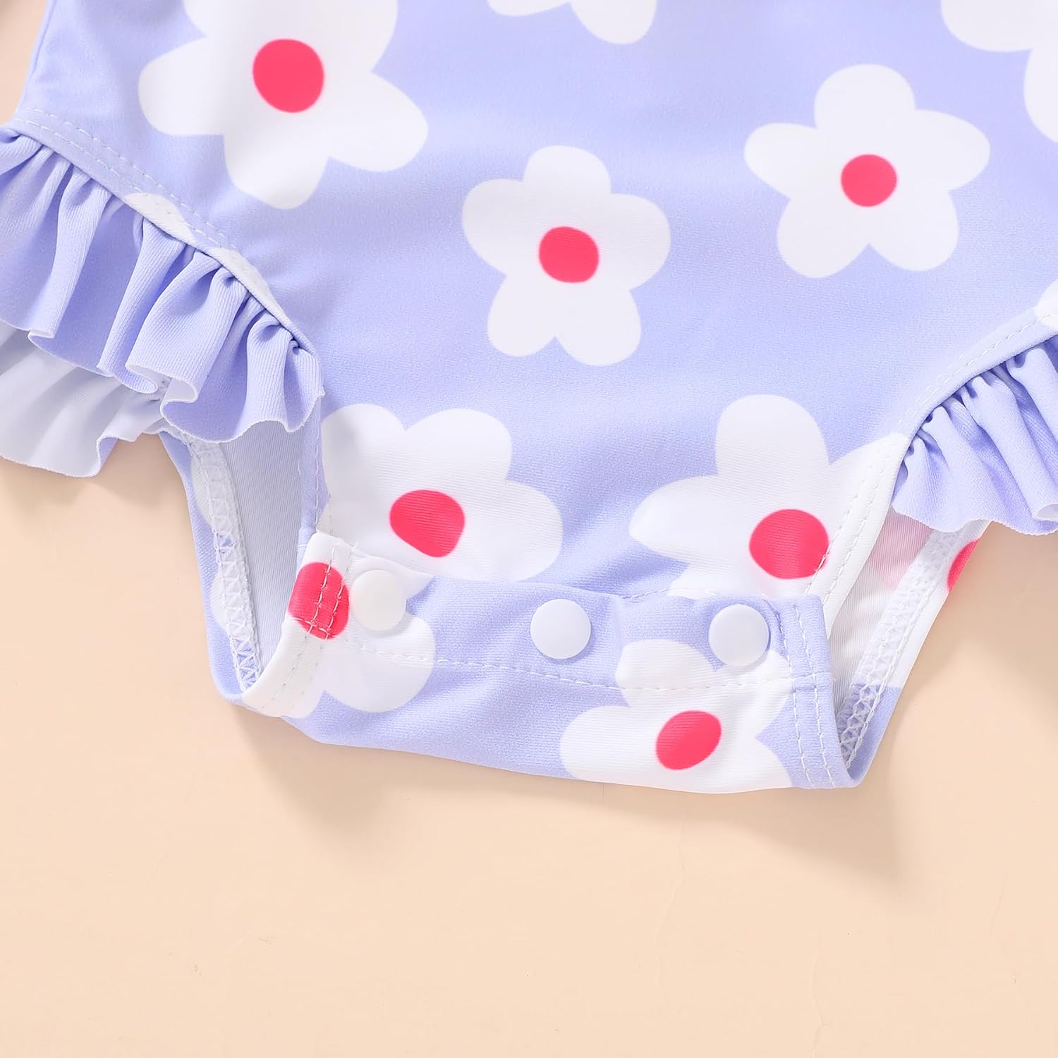 YOUNGER TREE Baby Swimsuit Girl Long Sleeve Ruffle Zipper Rash Guard Infant One Piece Swimwear Toddler Bathing Suit Girl