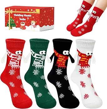 Funny Christmas Magnetic Socks That Hold Hands, Novelty Stocking Stuffers