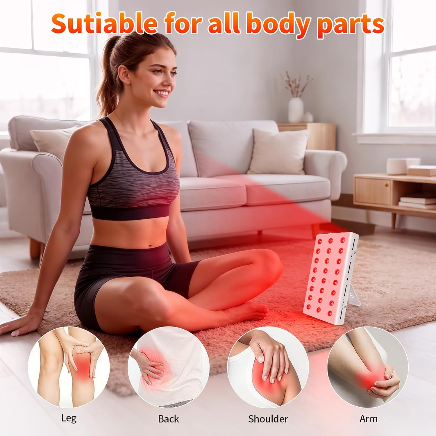 Lawind Red Light Therapy Panel for Face & Body, 660nm Red & 850nm Near Infrared Light Therapy, 24 High Power LEDs, 105mW/cm² High Irradiance LED Red Light Panel with Remote, Timer & Stand