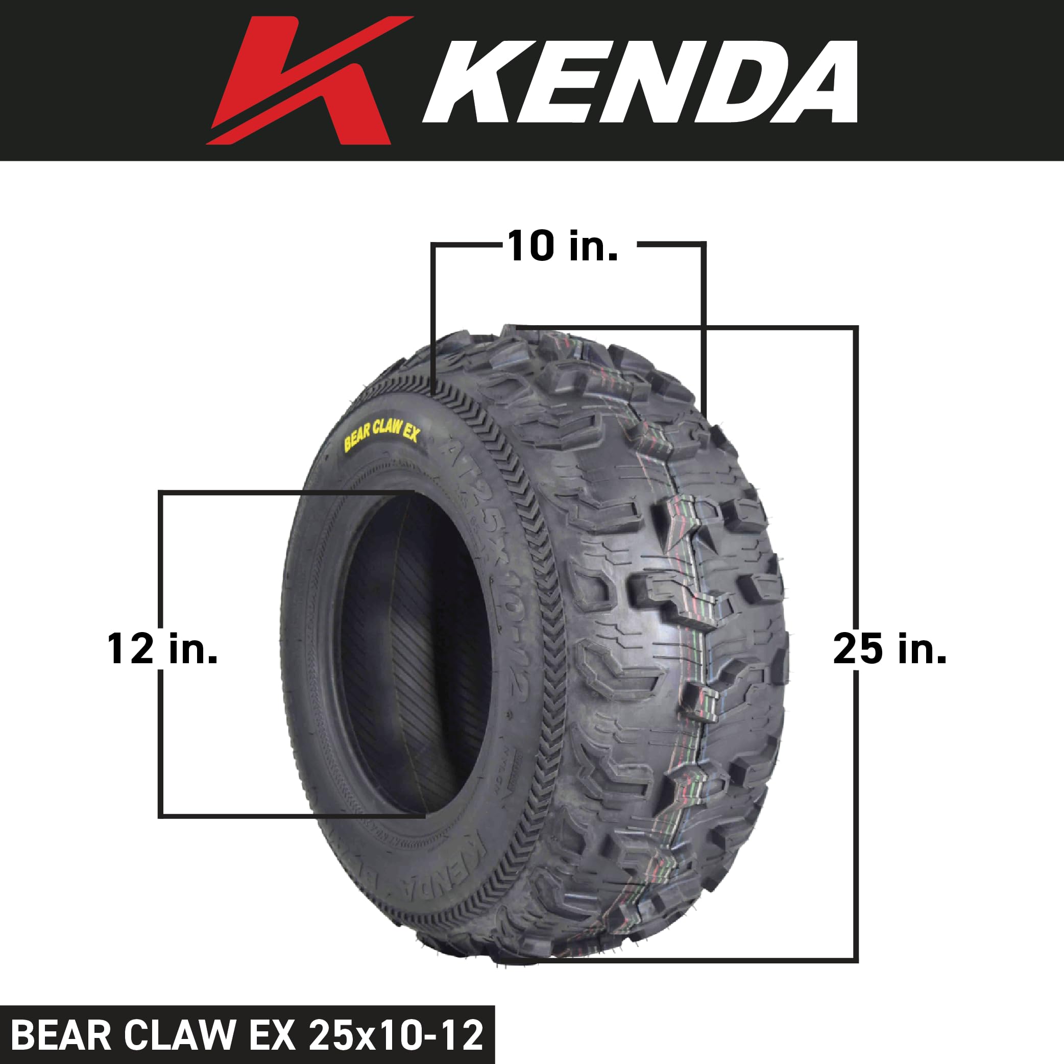 Amazon.com: Kenda Bearclaw EX K573-25x10-12 Rear Tires for All