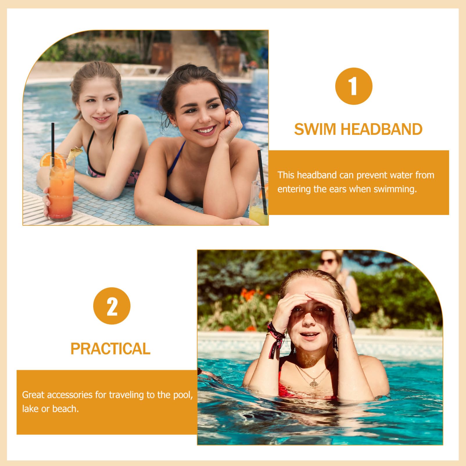TOYANDONA 5 Series Banda De Natación Ajustable Para Cubrir Orejas Transpirables Y Cómodas Para Ducha Y Actividades Acuáticas 4 Piezas X 5
