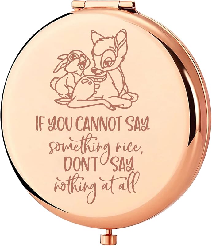 Espelho compacto redondo KEYCHIN Bambi e Thumper com estojo, 1 unidade