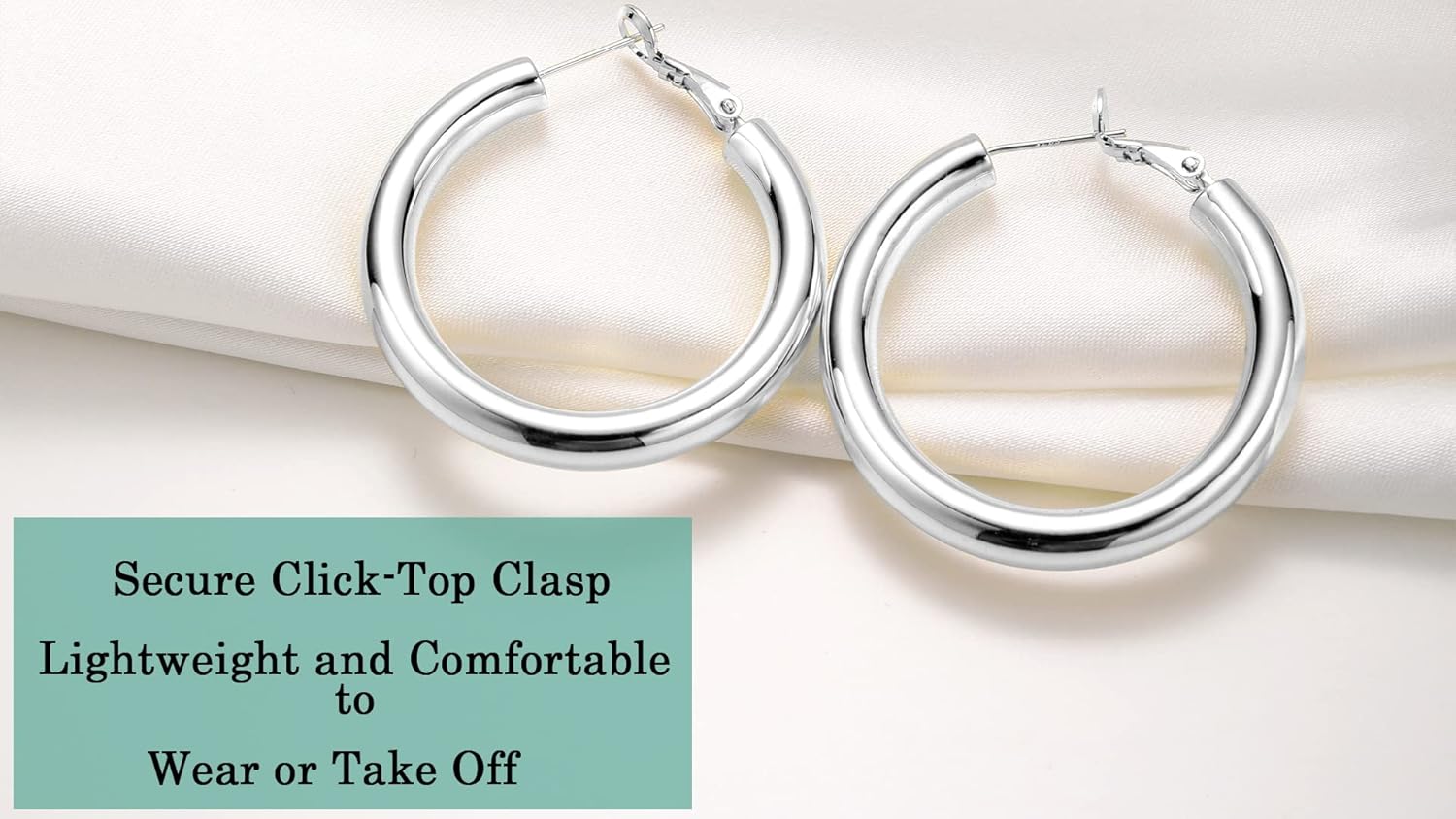 sovesi Chunky Gold Hoop Earrings for Women with 925 Sterling Silver Post, 14K Gold Plated Small Thick Gold Hoops Earrings for Women - Image 6