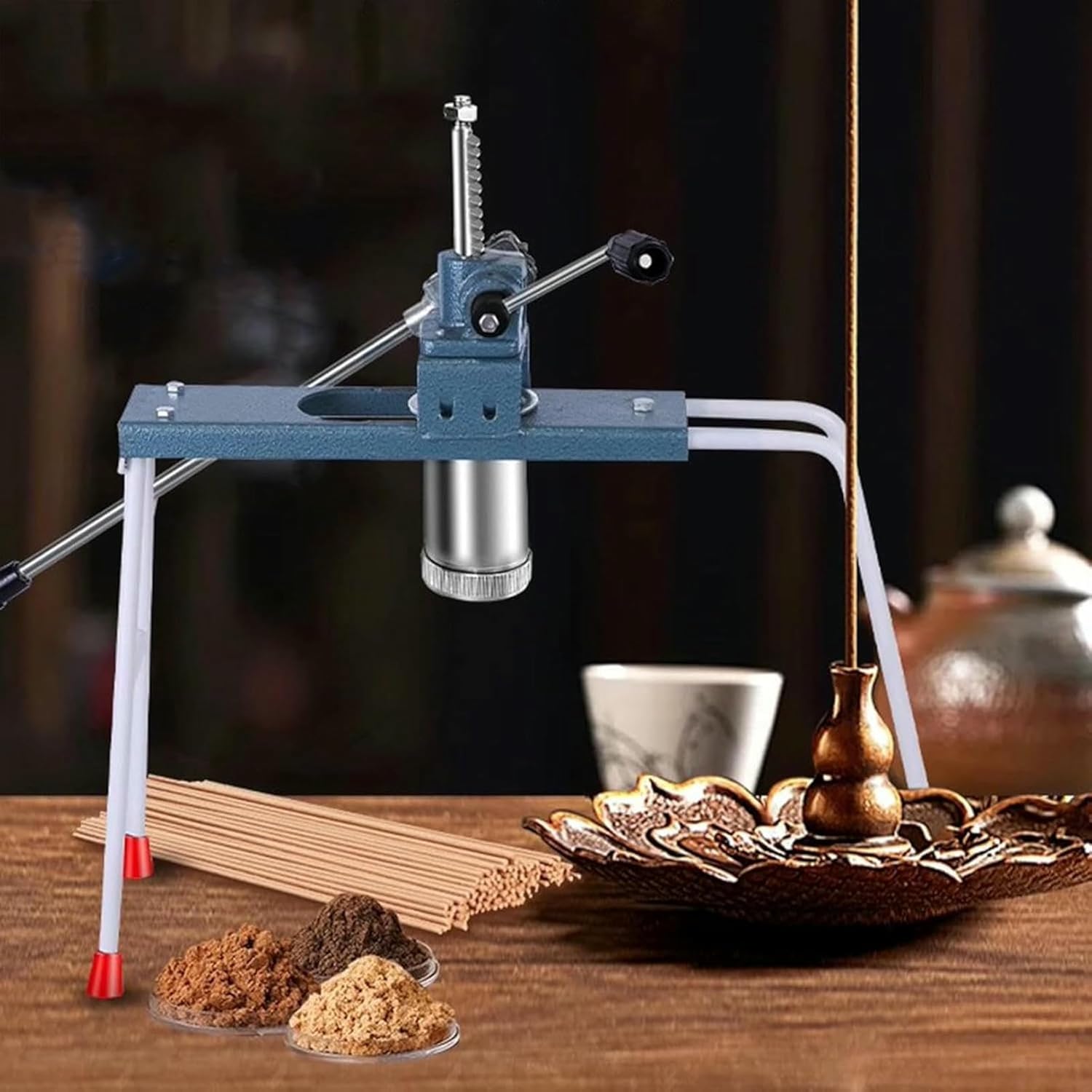 Manual Stick Incense Making Machine, Buddha Incense/Clay Extruder, with 3 Different Sized Mould Plates(2/2.5/3mm), for DIY Fragrance Accessory