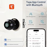 Vista 5 de Cerradura de puerta inteligente de entrada sin llave para dormitorio, hogar, oficina de apartamentos, control de aplicación (negro mate)