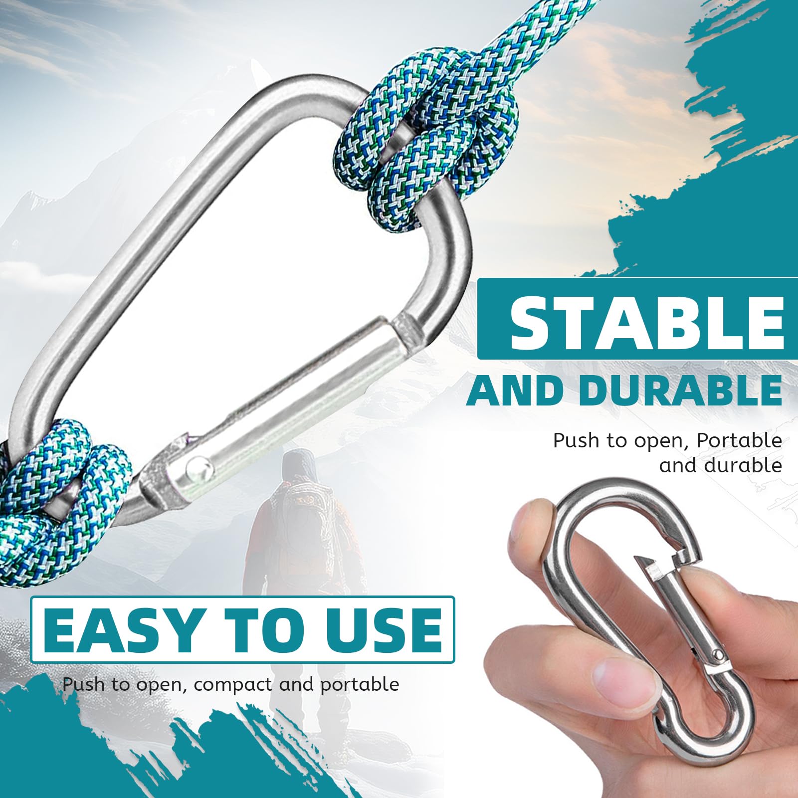 25 Pièces Mousquetons, 40 X 4 Mm Petit Mousqueton, Mousqueton Porte Clé