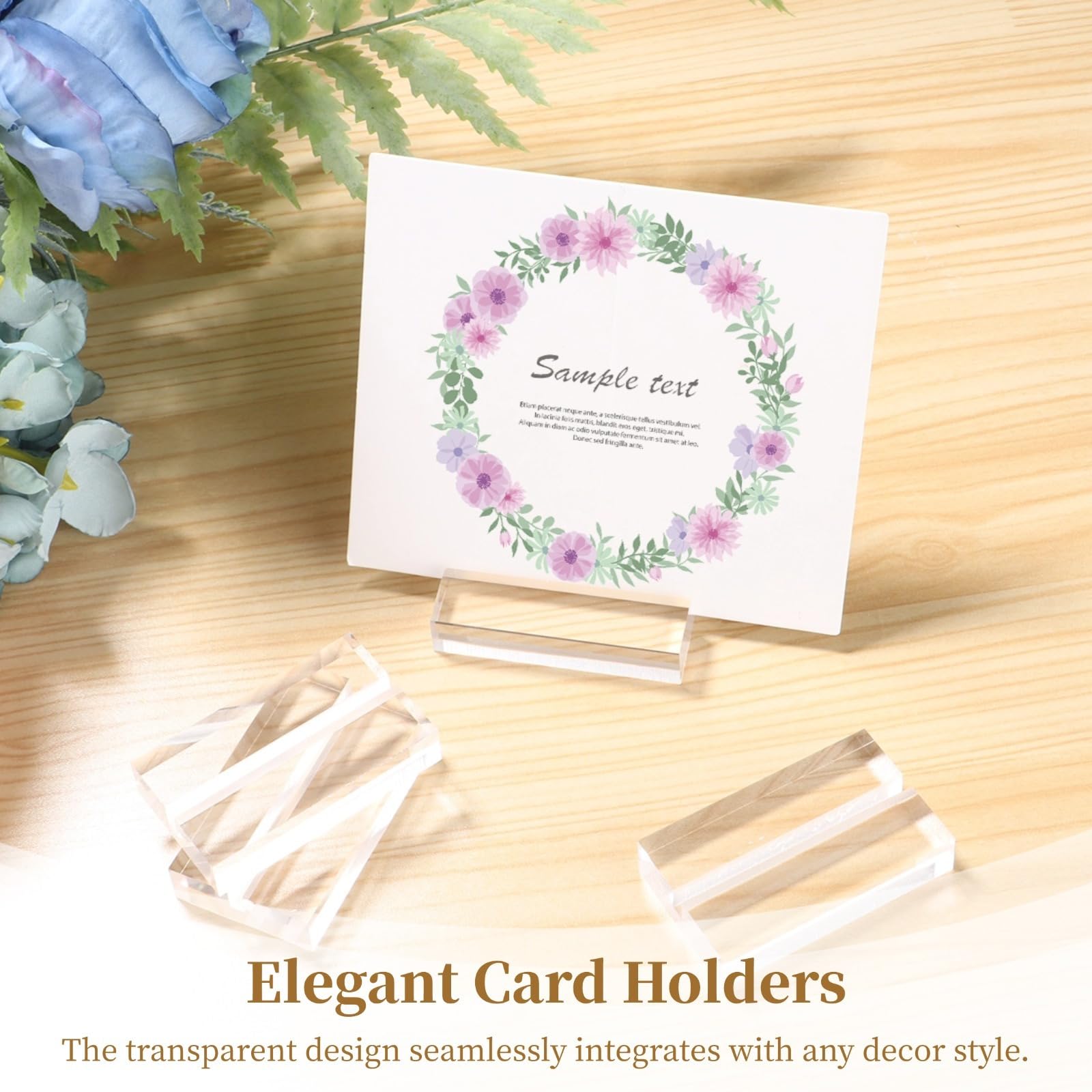 Paquete de 20 soportes de acrílico transparente para tarjetas, números de mesa y menú, con ranura para tarjetas, para bodas, eventos y banquetes