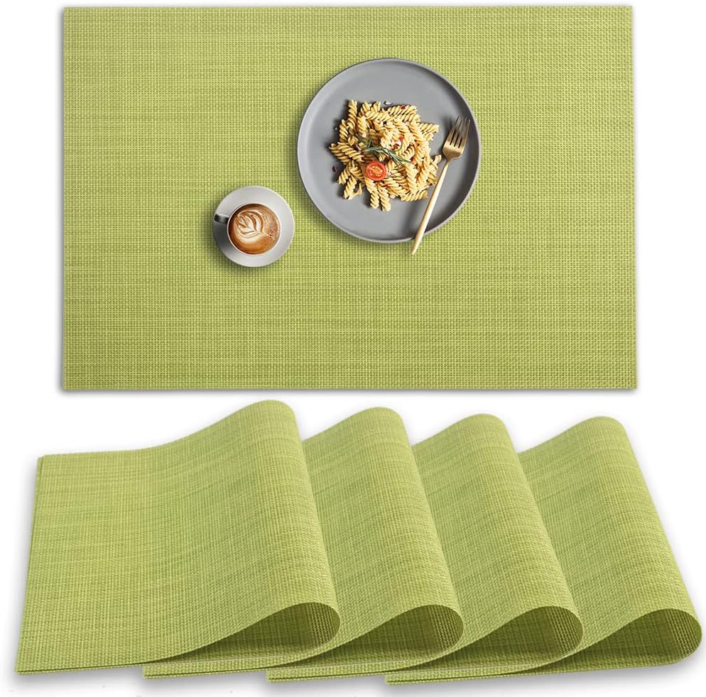 homEdge PVC Placemat, 4 PCS of NonSlip Heat Resistant Place Mats