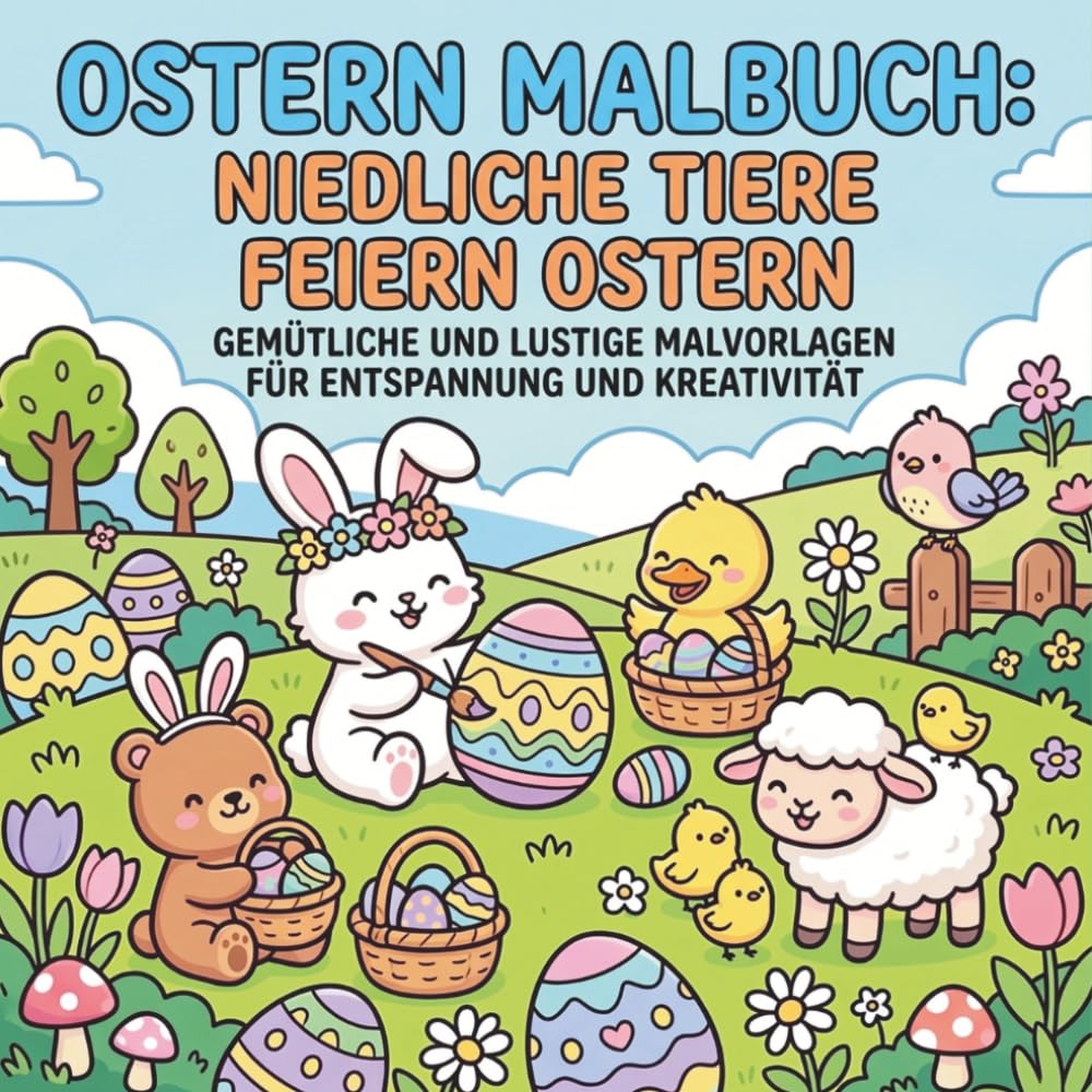 Cozy Moments: Oster-Malbuch Niedliche Tiere feiern Ostern: Gemütliche und lustige Malvorlagen für Entspannung und Kreativität