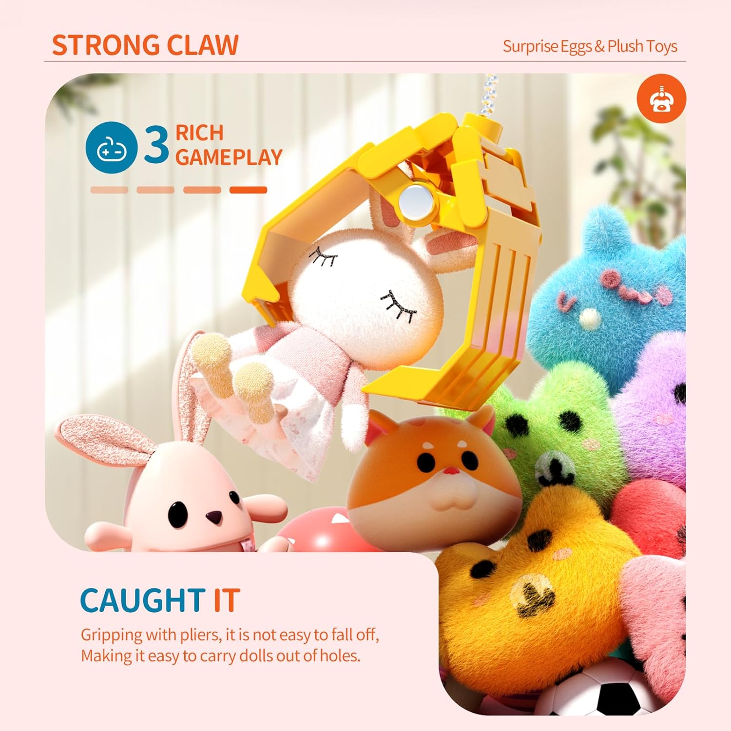 ORANGE OCEAN 54 PCS Large Claw Machine for Kids with Sound & Light, Vending Claw Machine Game Toys for Girls Ages 3-5 4-6 6-8, Claw Machines Toys Gifts for 3 4 5 6 7 8 Years Old Girls