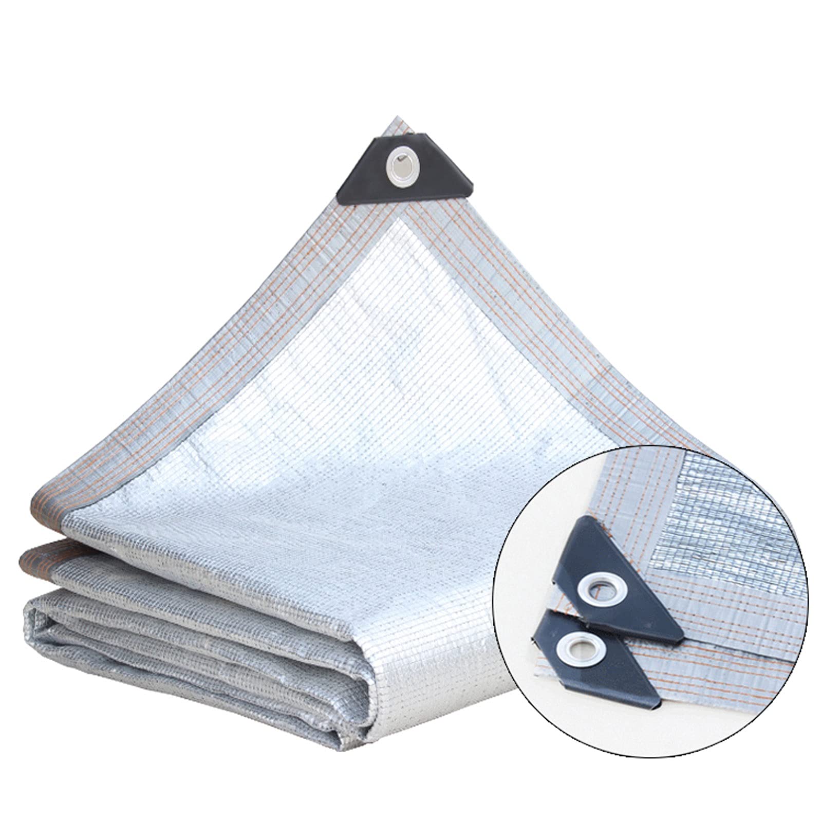 99% Aluminet Shade Cloth for Car/Dogs/Greenhouse, Heavy Duty Reflective Shade Cloth Mesh Sun Screen Fabric Shade Tarp with Grommets, HDPE-Thick and Durable (Size : 2×4m)