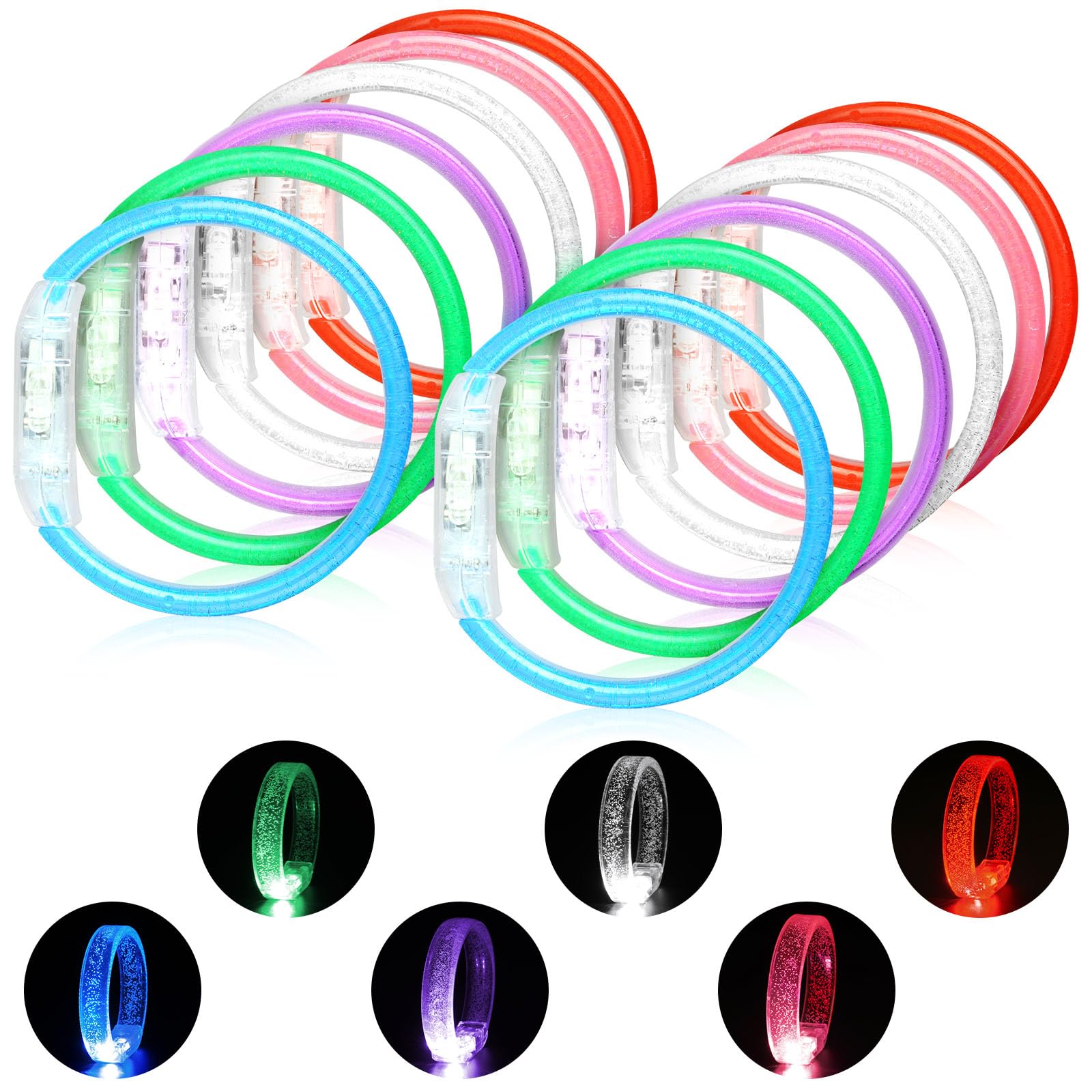 Bracelets Lumineux à LED Pour Décoration De Mariage, Brille Dans Le Noir, 10 à 50 Pièces