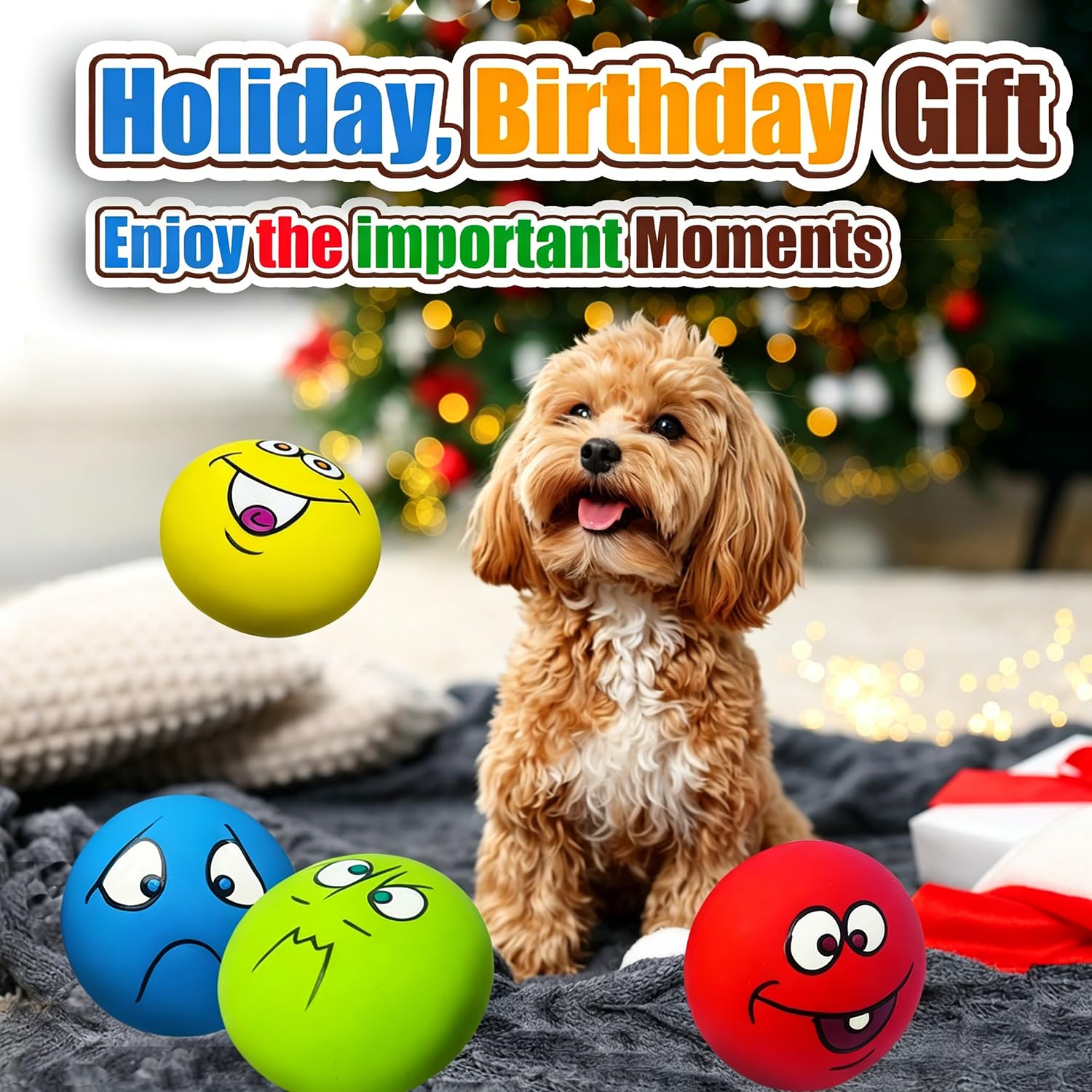 Small Dog Squeaky Toys - Latex Ball for Puppies -7