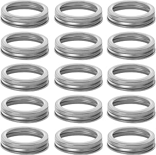Mason Jar Replacement Rings or Tops Durable 70mm/2.76" Regular Mouth & Rustproof Tinplate Metal Bands/Rings for Mason Jar, Canning Jars,Storage (Set of 15 without lids)