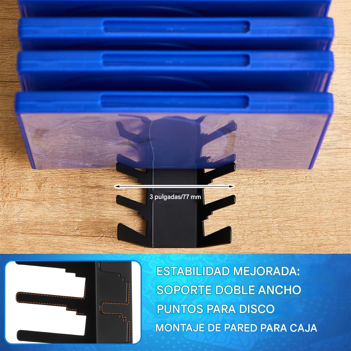 Genérico Estantería Para Videojuegos 2 Piezas Organizador De Pared Metálico