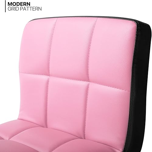 Miniatura 77 de MoNiBloom Juego de 2 taburetes de bar ajustables de piel sintética, giratorios, altura de mostrador, moderno taburete cuadrado con respaldo para