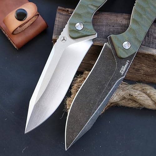 Miniatura 7 de LENGREN Cuchillo de hoja fija ATS-34 de acero inoxidable de 10.3 pulgadas con hoja de borde de 5.2 pulgadas y mango G10 para exteriores, táctico,
